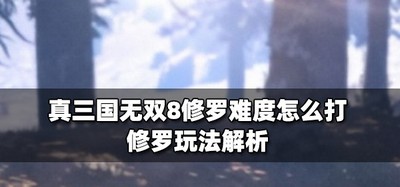 怎么打真三国无双8修罗难度 修罗玩法教程