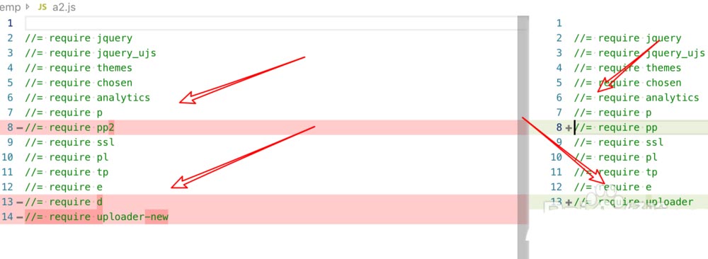 vscode怎么比较两个文件的区别? vscode比较两个文件方法截图
