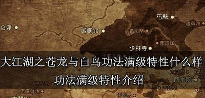 大江湖之苍龙与白鸟有哪些功法满级特性 功法满级特性介绍