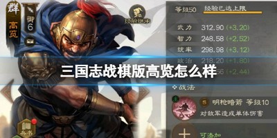 三国志战棋版高览怎么样 详细角色分析