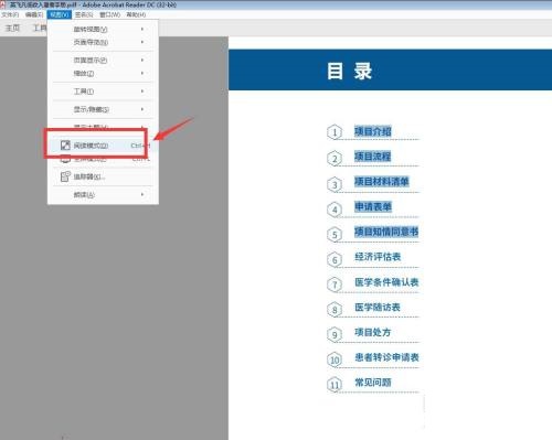 Adobe Acrobat Reader DC如何开启阅读模式?Adobe Acrobat Reader DC开启阅读模式教程截图