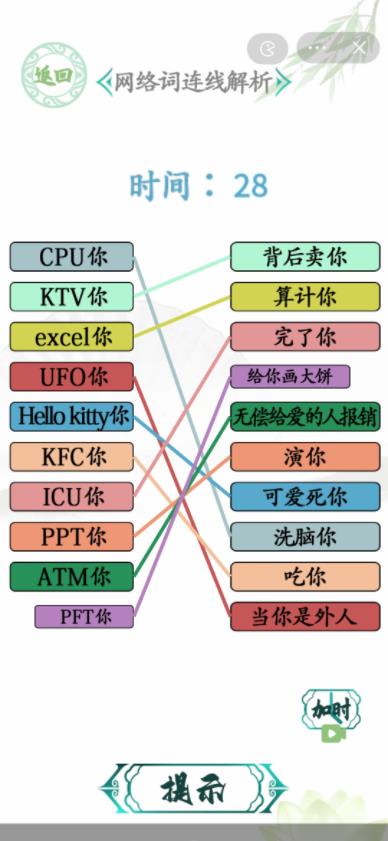 汉字找茬王网络连线解析