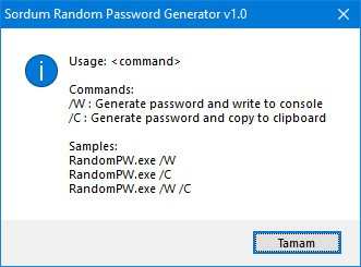 Sordum Random Password Generator