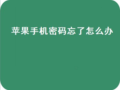 苹果手机密码忘了怎么办（苹果手机密码忘了怎么办 屏幕锁）