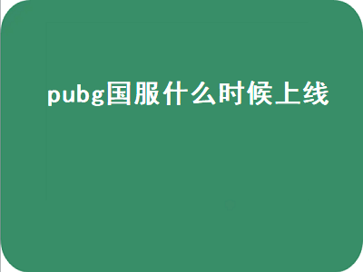 pubg国服什么时候上线（pubg国服什么时候上线2021）