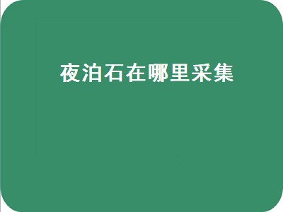 夜泊石采集地点（夜泊石采集位置攻略分享）