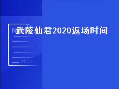 武陵仙君2020返场时间（武陵仙君2020返场时间官方消息）