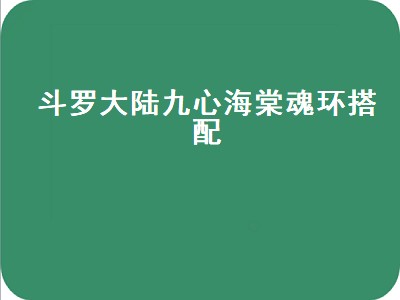 斗罗大陆九心海棠魂环搭配（斗罗大陆九心海棠魂环搭配魂环武魂选择）