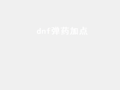 dnf弹药加点 dnf弹药加点110