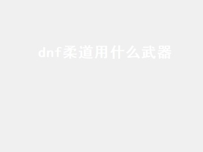 dnf柔道用什么武器 dnf柔道用什么武器最好