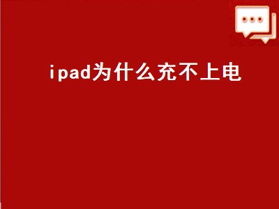 ipad为什么充不上电（ipad为什么充不上电了）