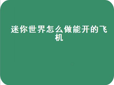 迷你世界怎么做能开的飞机（迷你世界怎么做能开的飞机教程）