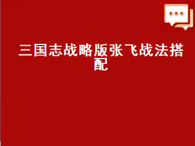 三国志战略版张飞战法搭配（三国志战略版张飞战法搭配组合推荐最强）