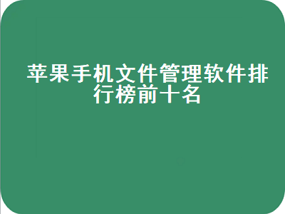 iphone用哪个文件管理器好 iOS管理手机的软件