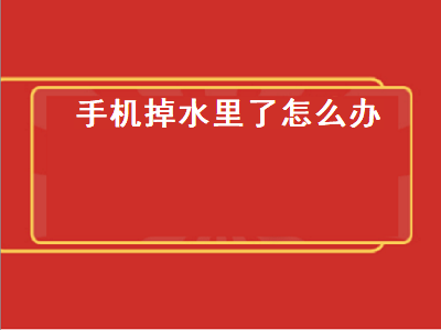 手机掉水里了怎么办（手机掉水里了怎么办vivo手机）