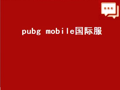 pubg mobile国际服（pubg mobile国际服官方）