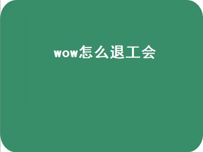 wow怎么退工会（wow怎么退工会怀旧服）