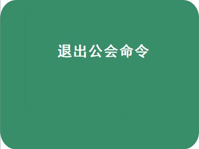 退出公会命令（退出公会命令怀旧服）