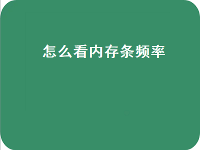 怎么看内存条频率（怎么看内存条频率有没有跑满）