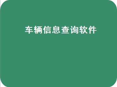 车辆信息查询软件（免费车辆信息查询软件推荐）